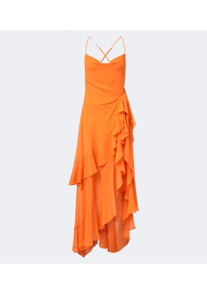 Retrofete Samara gathered chiffon maxi dress