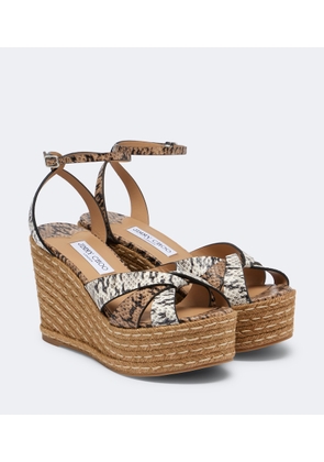 Jimmy Choo Korra snake-print leather espadrilles