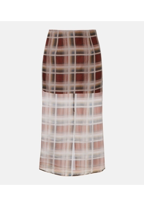 Frame Check silk midi skirt