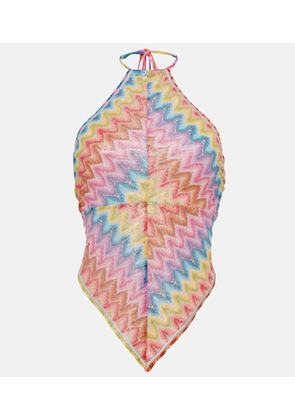 Missoni Zigzag cotton-blend lame top