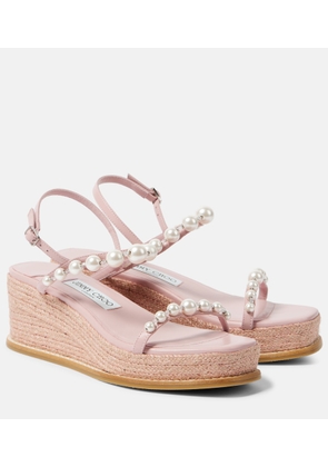 Jimmy Choo Amatuus 60 leather espadrille wedges