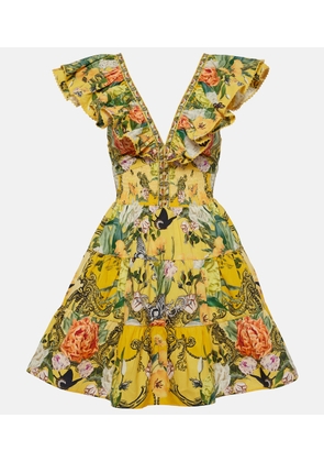 Camilla Paths Of Gold floral cotton minidress