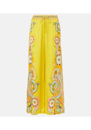 Alemais Pinball printed silk wide-leg pants