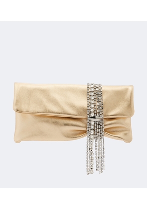 Jimmy Choo Zandra embellished metallic leather clutch
