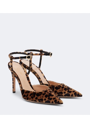 Gianvito Rossi Leopard-print velvet slingback pumps