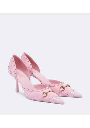 Gucci Savoy Horsebit GG canvas pumps