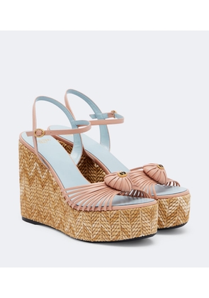 Valentino Garavani Cour Royal leather espadrille wedges