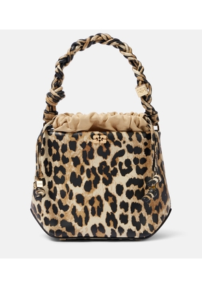 Ganni Bou leopard-print bucket bag