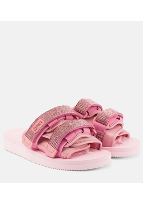 Blumarine X Suicoke Moto embellished slides