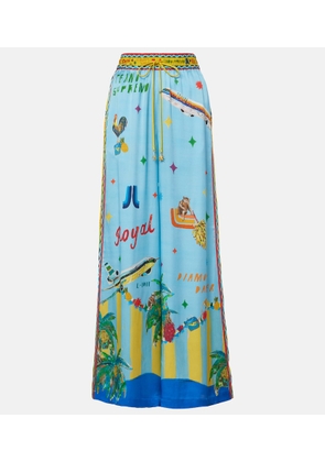 Alemais All Aboard silk satin wide-leg pants