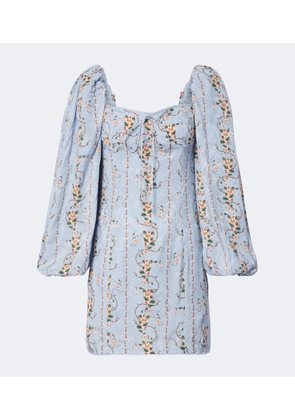 Agua by Agua Bendita Lorena floral puff-sleeve minidress