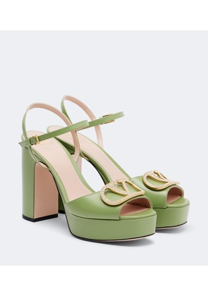 Valentino Garavani VLogo embellished leather platform sandals