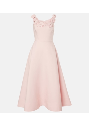 Valentino Crepe Couture floral-applique midi dress