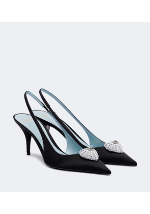 Valentino Garavani Cour Royal velvet slingback pumps