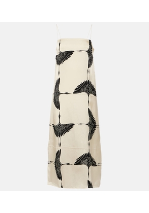 Khaite Sicily printed twill midi dress