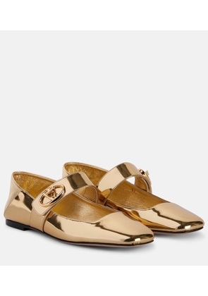 Valentino Garavani VLogo Locker mirrored leather Mary Jane flats