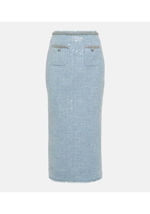 Self-Portrait Sequined boucle midi skirt