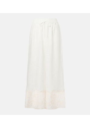 Alemais Embroidered linen culottes
