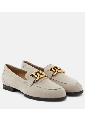 Tod's Embellished suede loafers