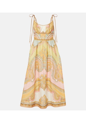 Zimmermann Maxine Picnic paisley linen bustier dress