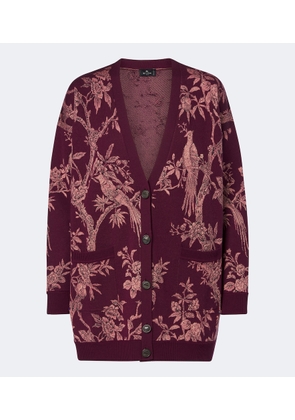 Etro Floral jacquard wool-blend cardigan