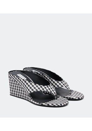 Alaia Cube gingham wedge sandals