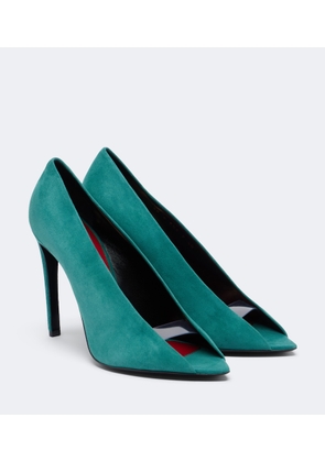 Valentino Garavani VLogo Revele suede peep-toe pumps