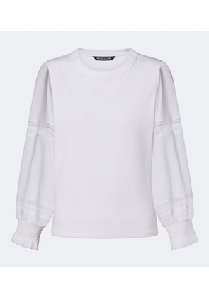 Veronica Beard Bellamie lace-trimmed cotton-blend top