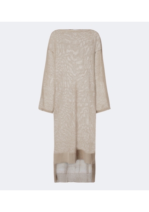 Alaia Semi-sheer linen and silk kaftan