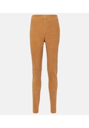 Joseph Mid-rise suede leggings