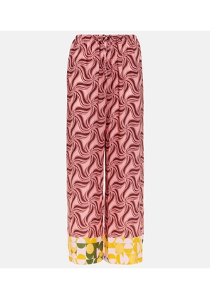 Dries Van Noten Printed mid-rise wide-leg pants