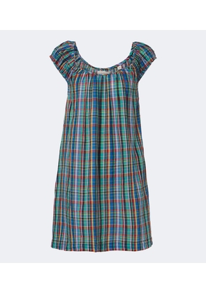 Doen Faye plaid cotton minidress