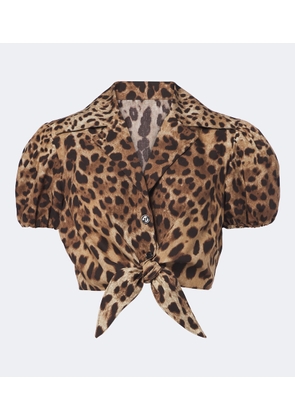 Dolce&Gabbana Leopard-print cotton crop top