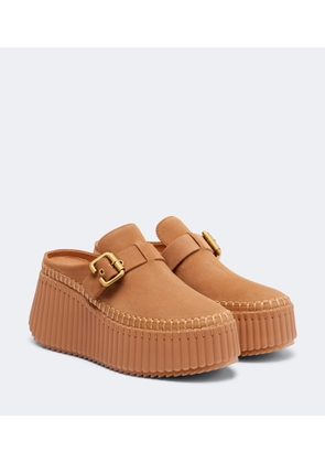 Chloe Nama leather platform mules