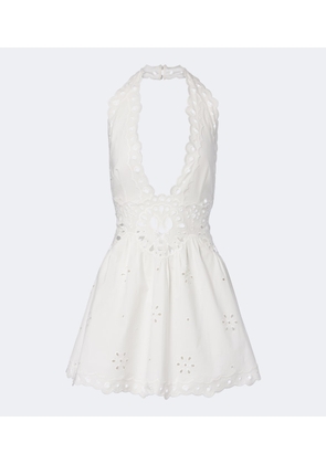 Retrofete Broderie anglaise cotton-blend minidress