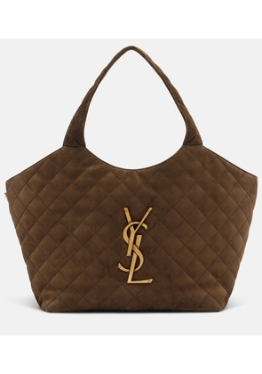 Saint Laurent Icare Medium quilted suede shopper