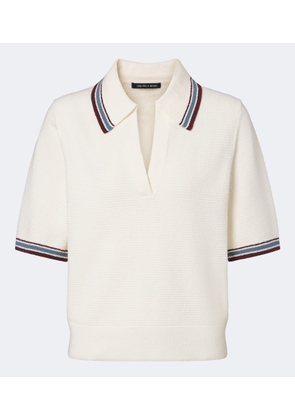 Veronica Beard Quinelle knitted cotton-blend polo shirt