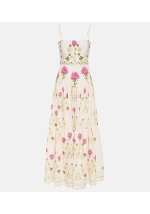 Agua by Agua Bendita Lima floral linen maxi dress