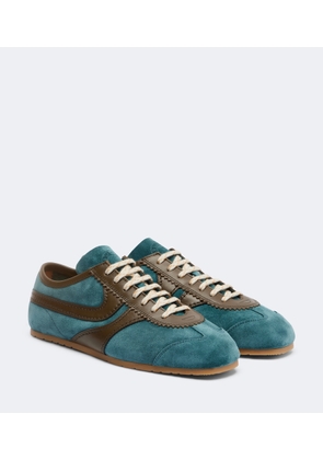 Dries Van Noten Leather-trimmed suede sneakers