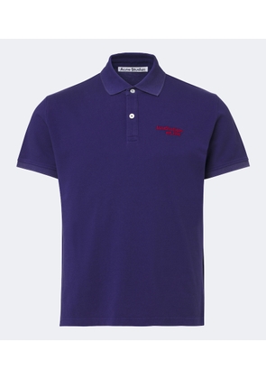 Acne Studios Logo printed cotton pique polo shirt