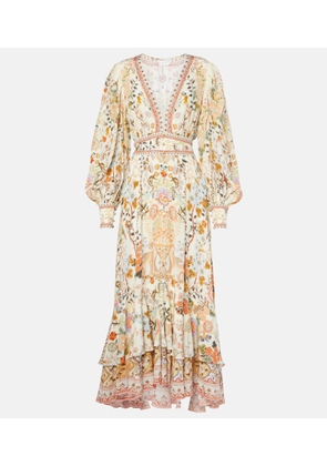 Camilla Printed tiered silk maxi dress