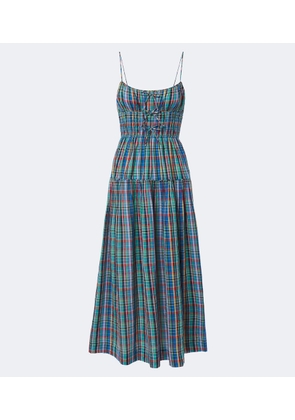 Doen Brielle plaid cotton midi dress