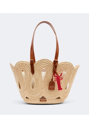 Aquazzura Artiste Medium raffia tote bag