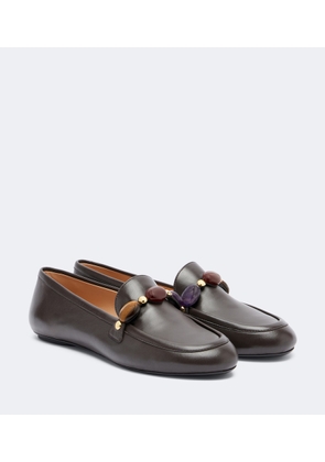 Gianvito Rossi Embellished leather loafers