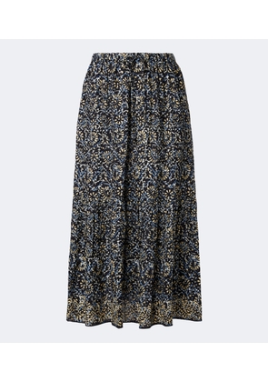 Ulla Johnson Olina printed tiered cotton-blend midi skirt
