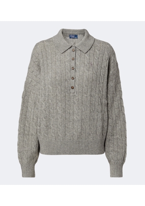Polo Ralph Lauren Cable-knit wool and cashmere polo sweater