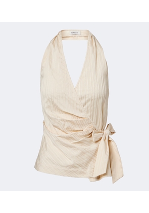 Simkhai Bria striped halterneck top