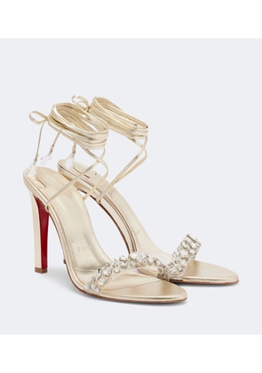 Christian Louboutin Fanny embellished metallic leather sandals