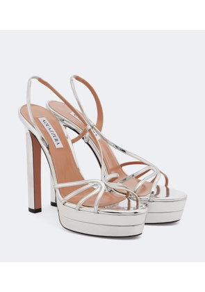 Aquazzura Talk To Me metallic leather sandals