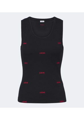Loewe Logo ribbed-knit cotton-blend jersey tank top